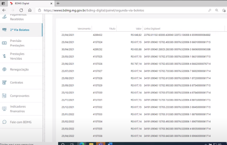 terceiro passo para solicitar segunda via boleto bdmg