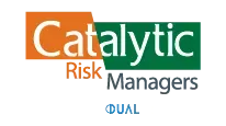The logo for catalyst risk managers is orange and green.