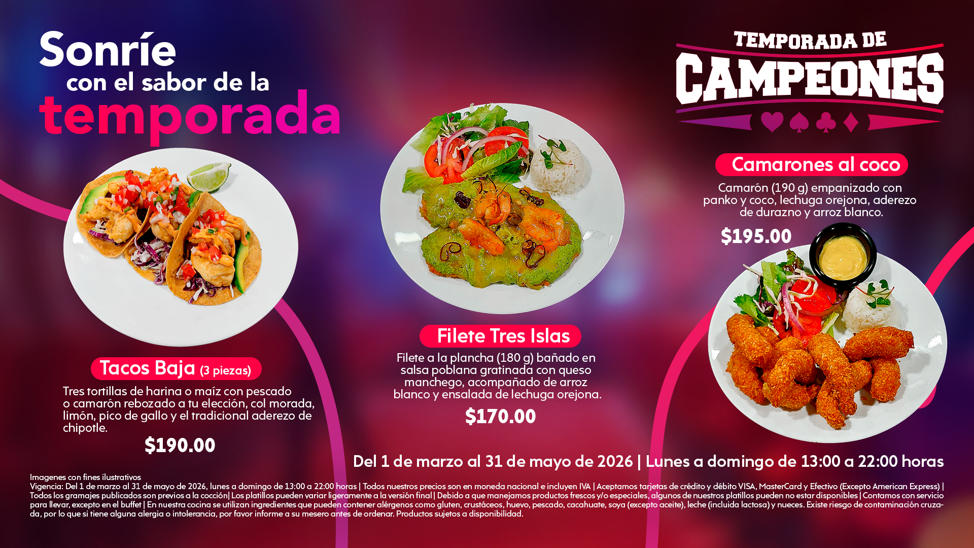 Pruebas los platillos de la nueva temporalidad de Campeones