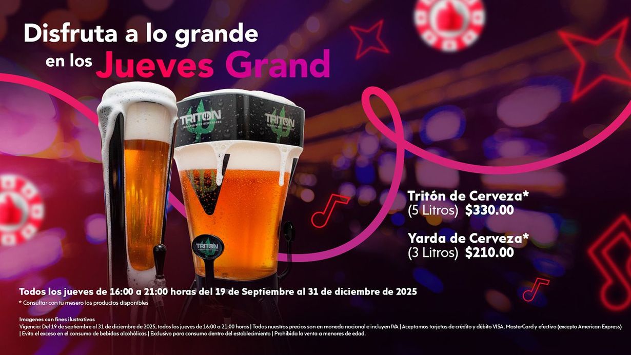 Disfruta a lo grande en los Jueves Grand con esta refrescante promoción