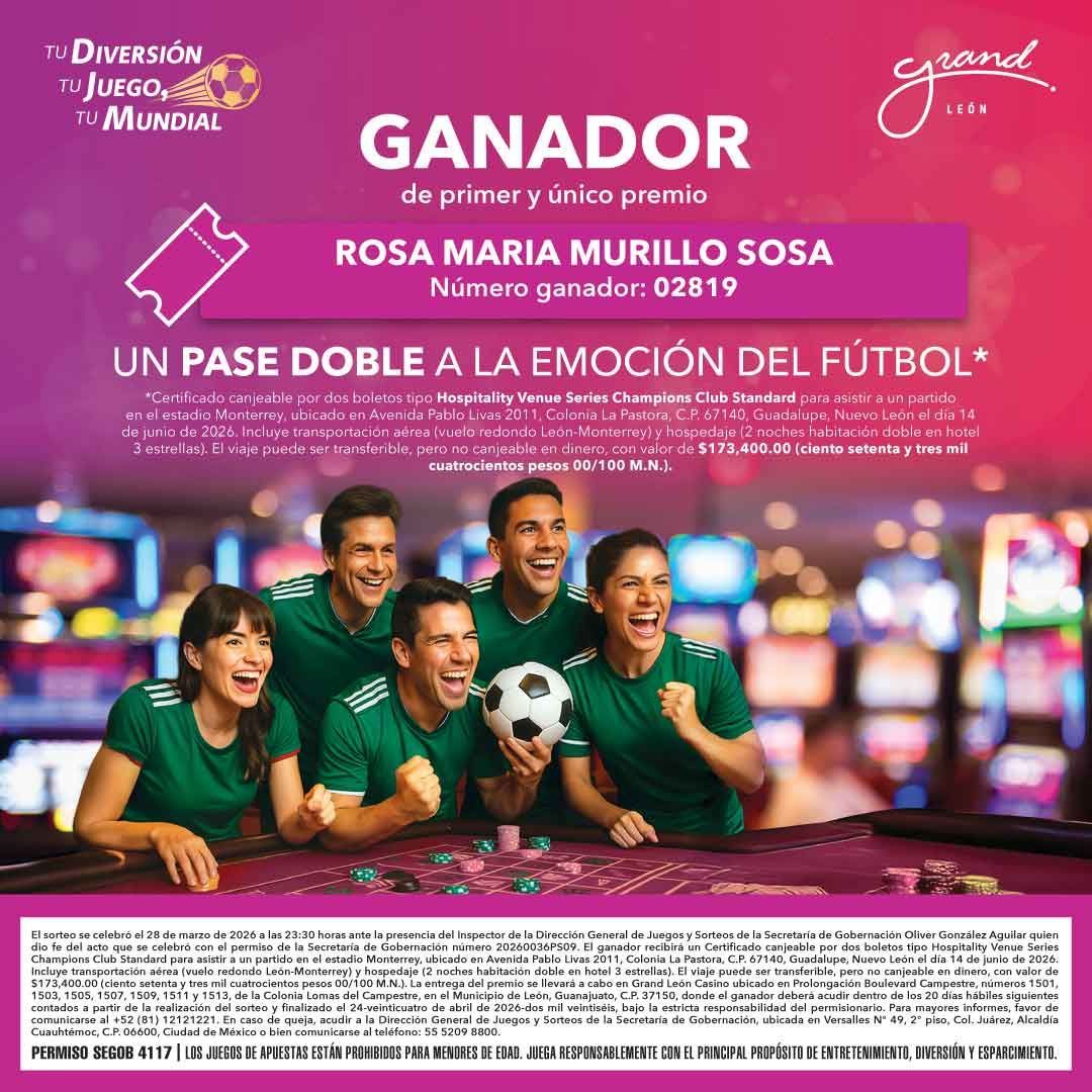 Ganador del Sorteo Tu Diversión, Tu Juego, Tu Mundial