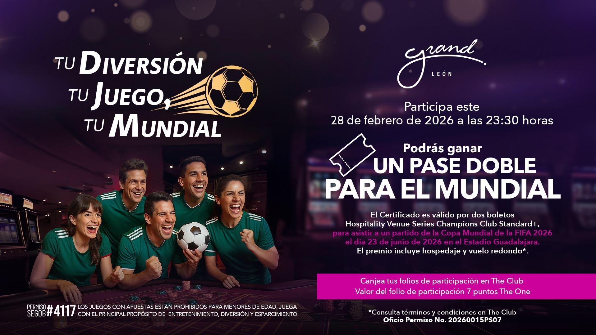 Consulta tus folios del Sorteo TU DIVERSIÓN, TU JUEGO, TU MUNDIAL