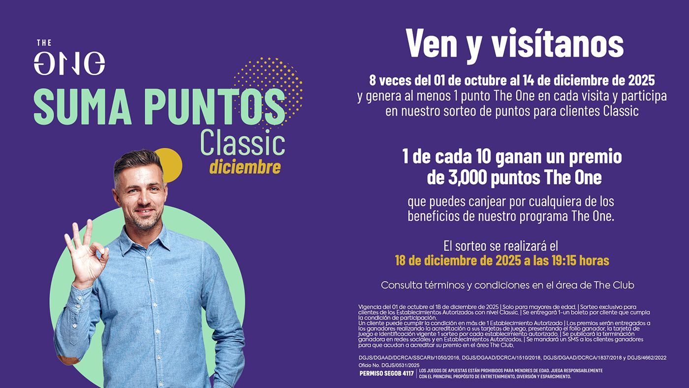 Sorteo Suma Puntos Classic del 18 de  Diciembre