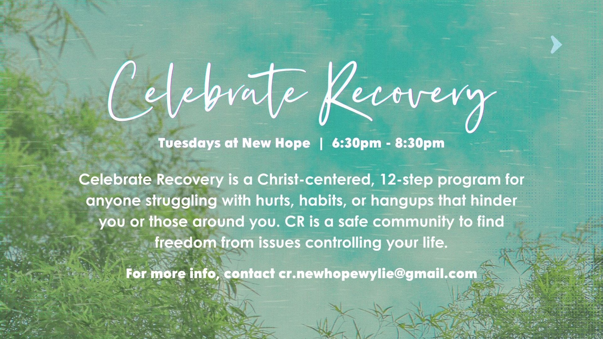 Celebrate Recovery is offered at New Hope Christian Church in Wylie, TX.