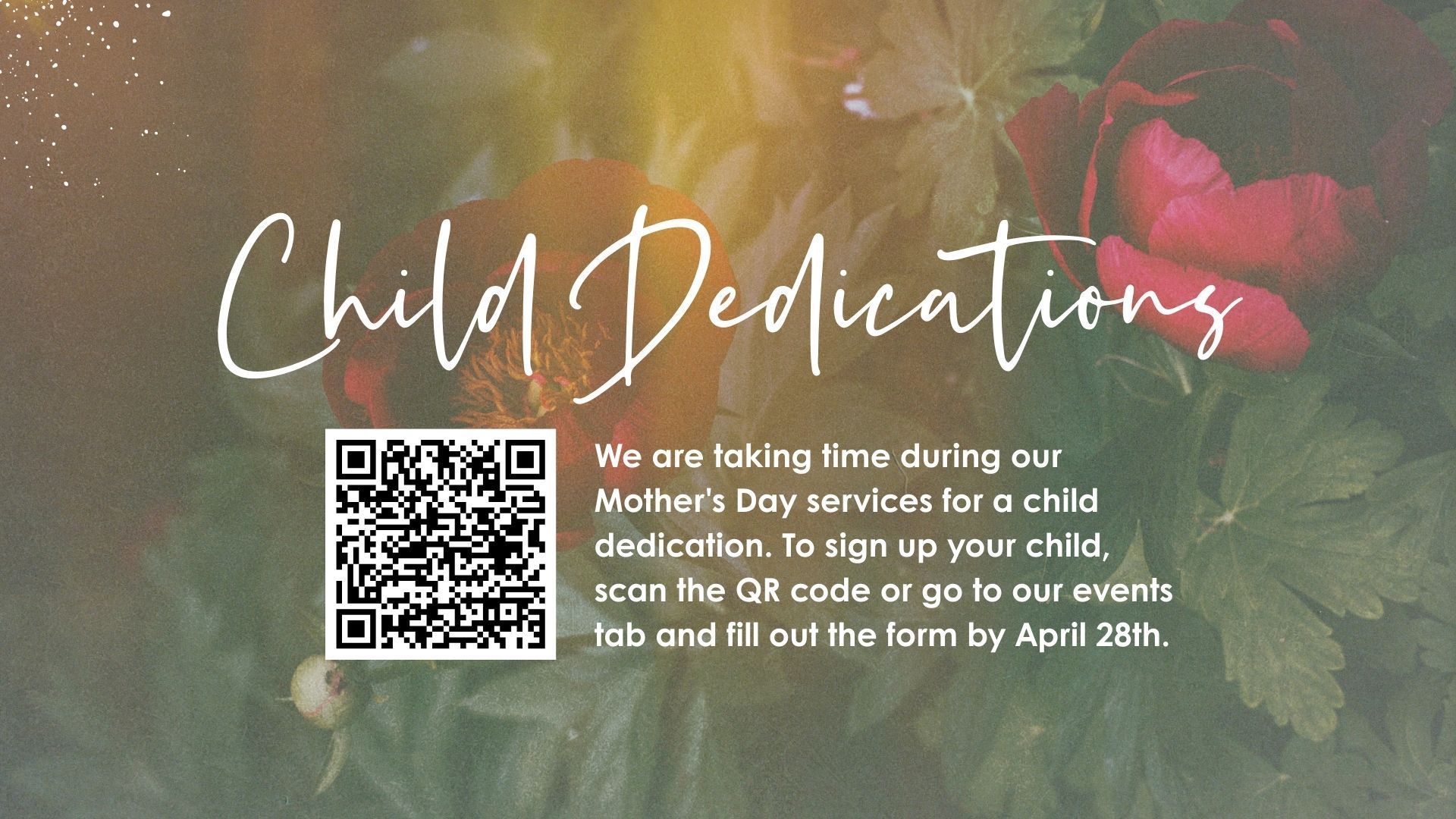 Child Dedications for Mother's Day