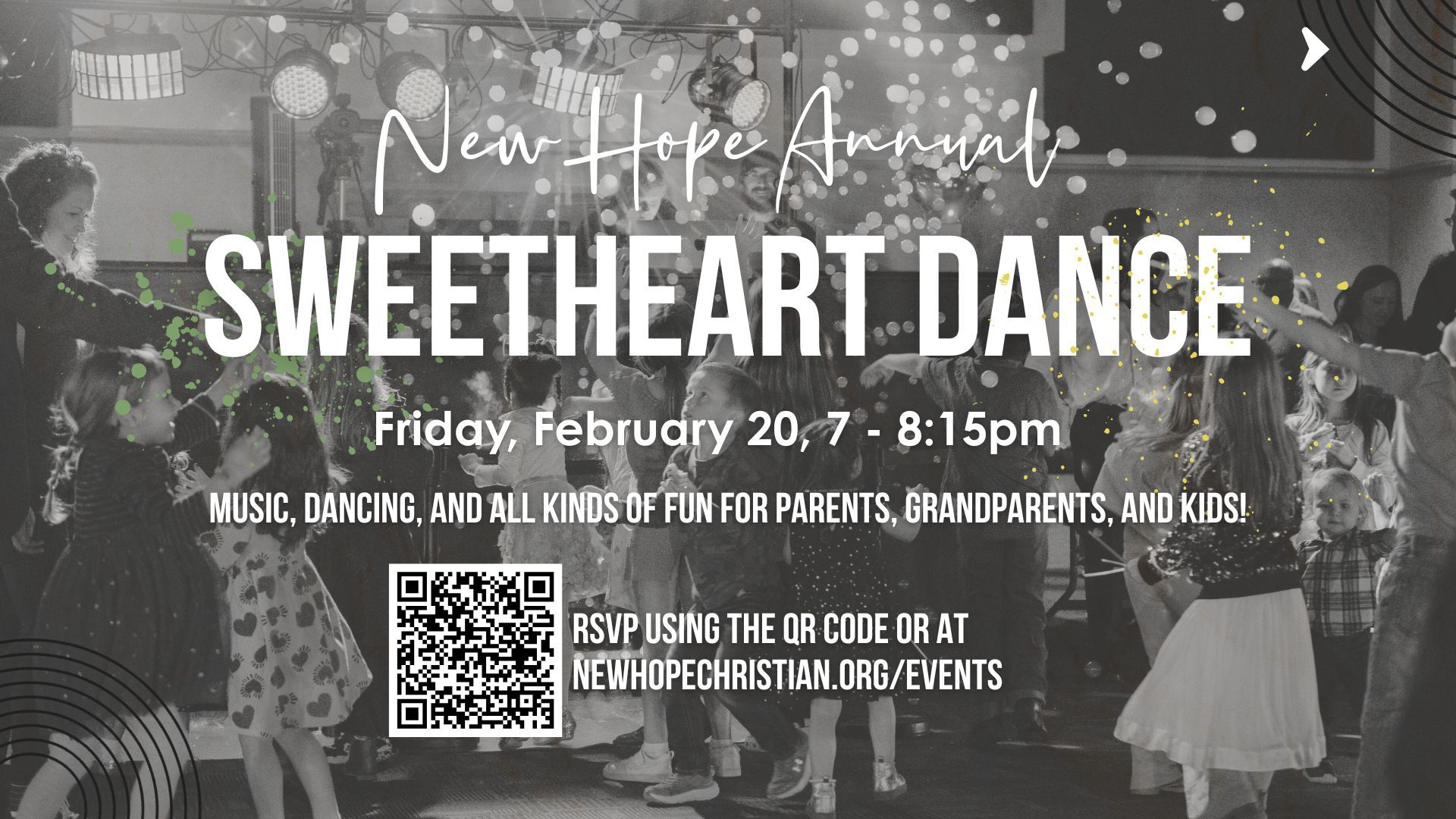 Sweetheart Dance for parents, grandparents, and kids at New Hope Church - February 20, 2026