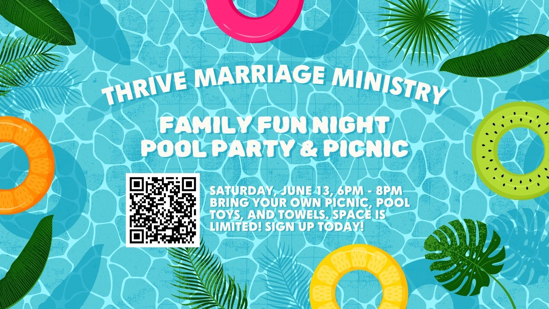 Family Fun Night for Thrive Marriage Ministry - Pool Party and Picnic