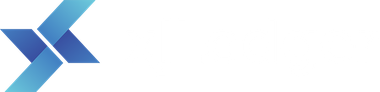 A blue and white logo with the letter x on a white background.