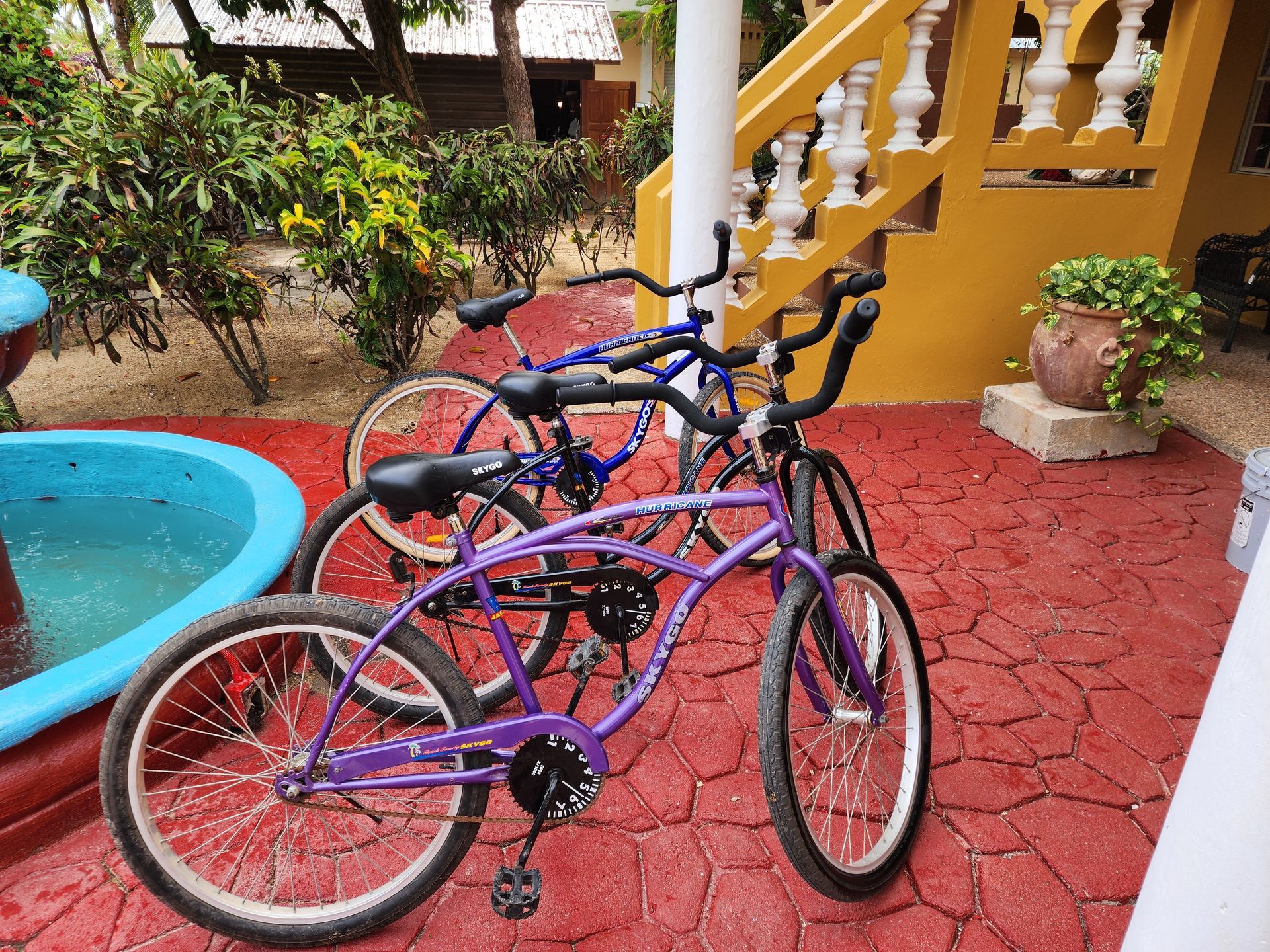 A row of bicycles are parked in front of a building