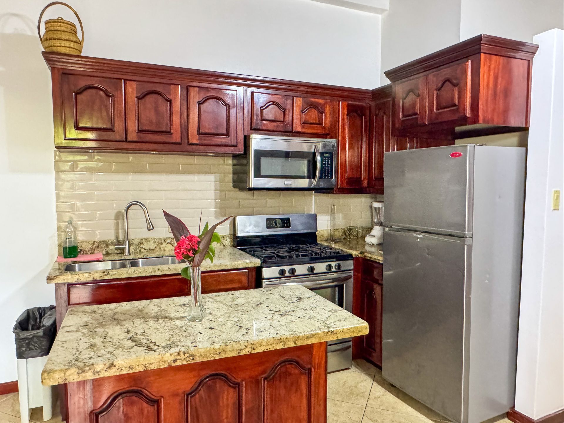 modern kitchen at the accommodations at Caribbean Shores B&B Hopkins Village 