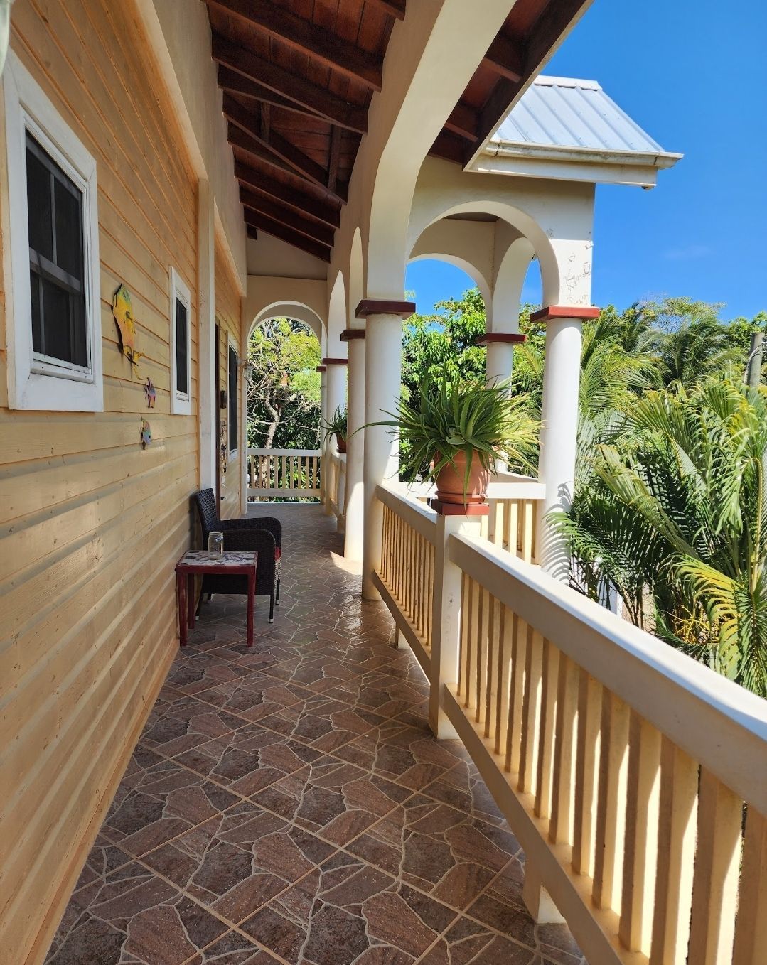 scenic garden view at Caribbean Shores bed and breakfast apartment 