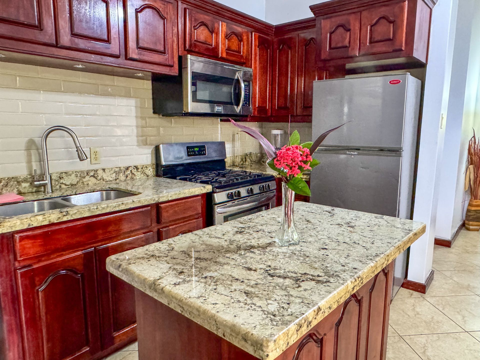 two bedroom suite with kitchen and granite counter top, family-friendly stays Hopkins Village