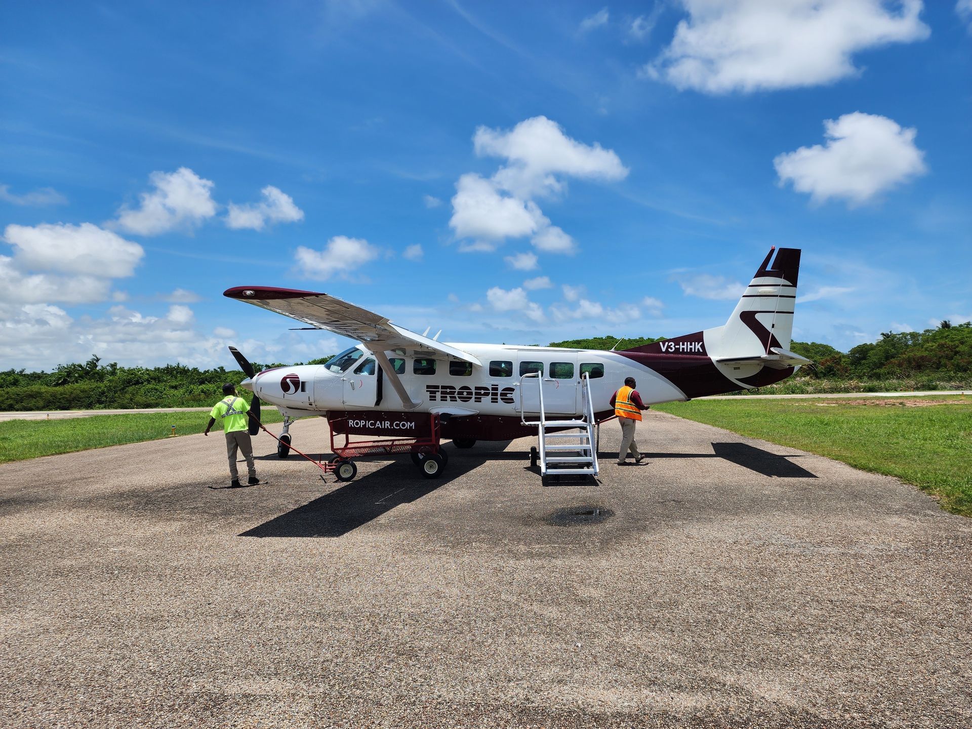Airplane, shuttle for Dangriga Airport to Hopkins Village Belize 
