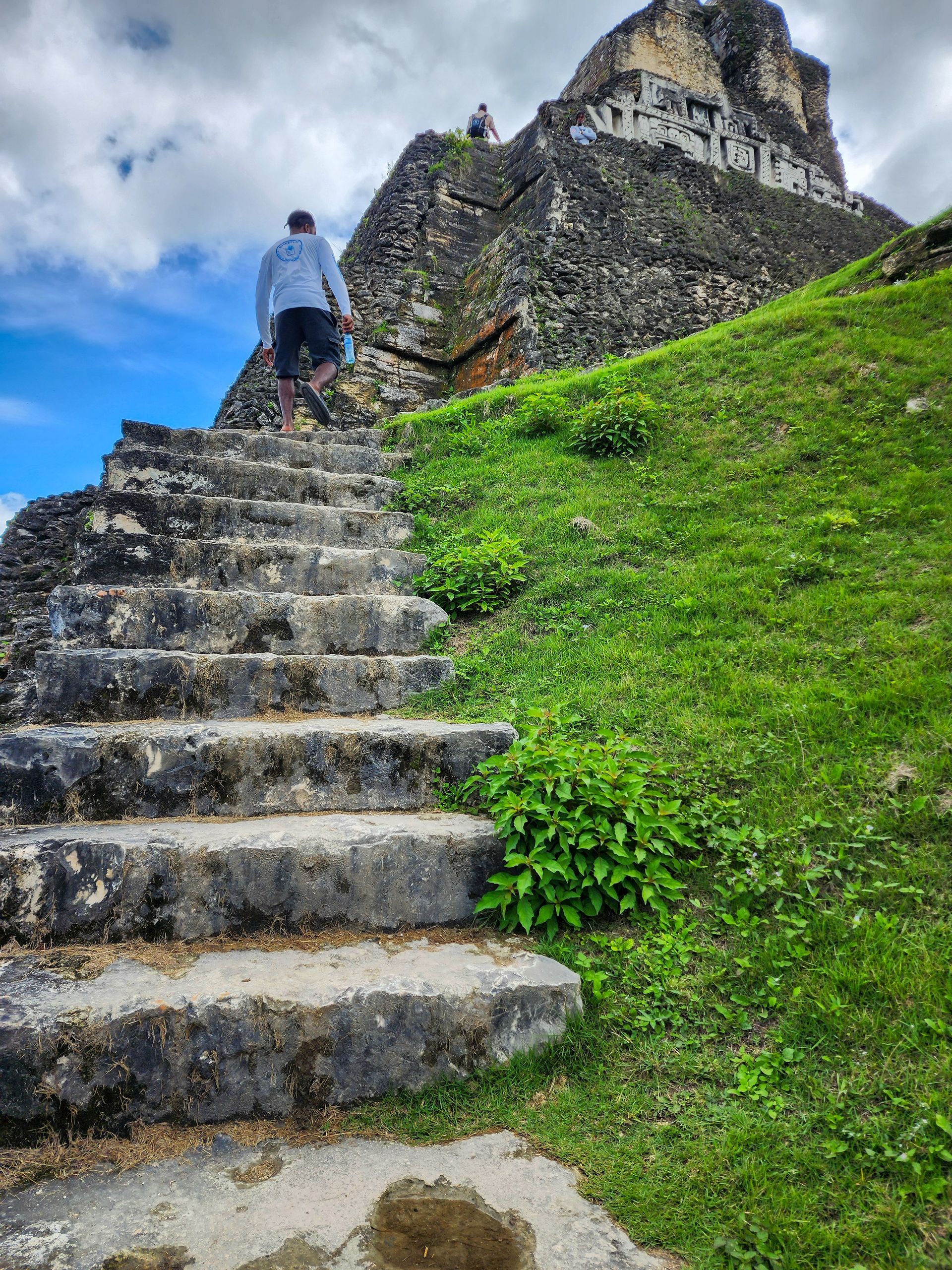 Xunantunich Maya Ruin stairs, tours departing Hopkins Village