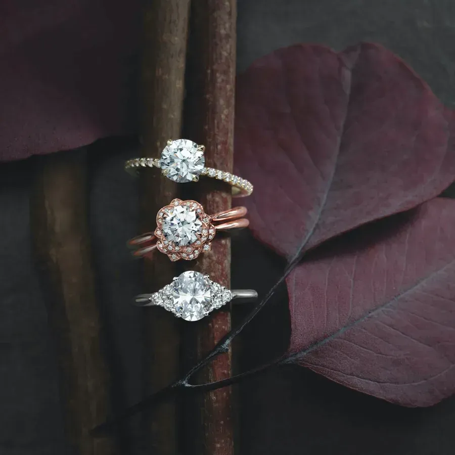 Three diamond engagement rings 