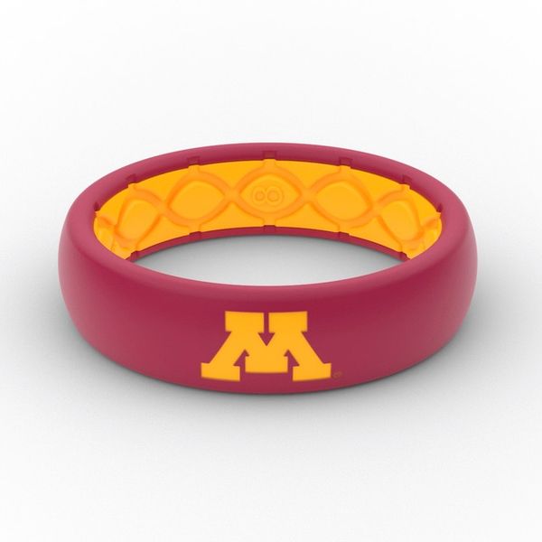 Maroon silicone ring with gold interior and 
