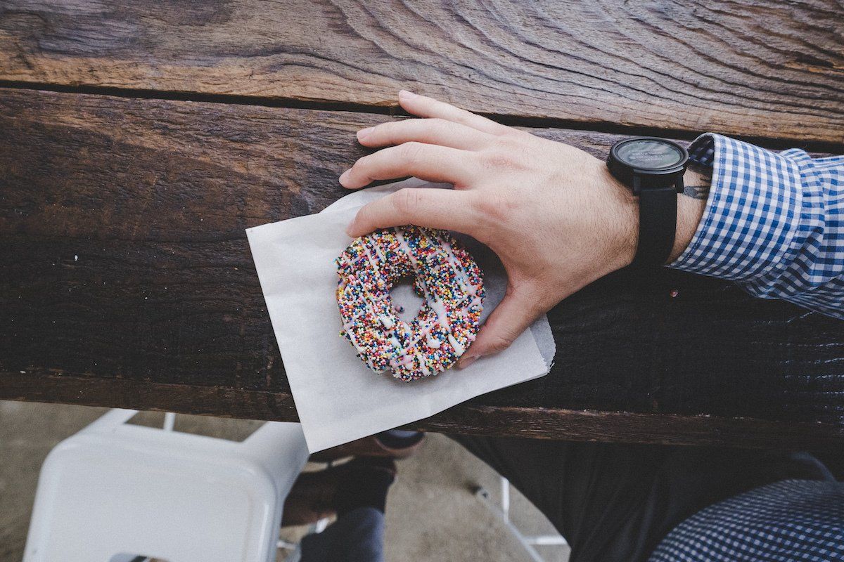 Donut on table