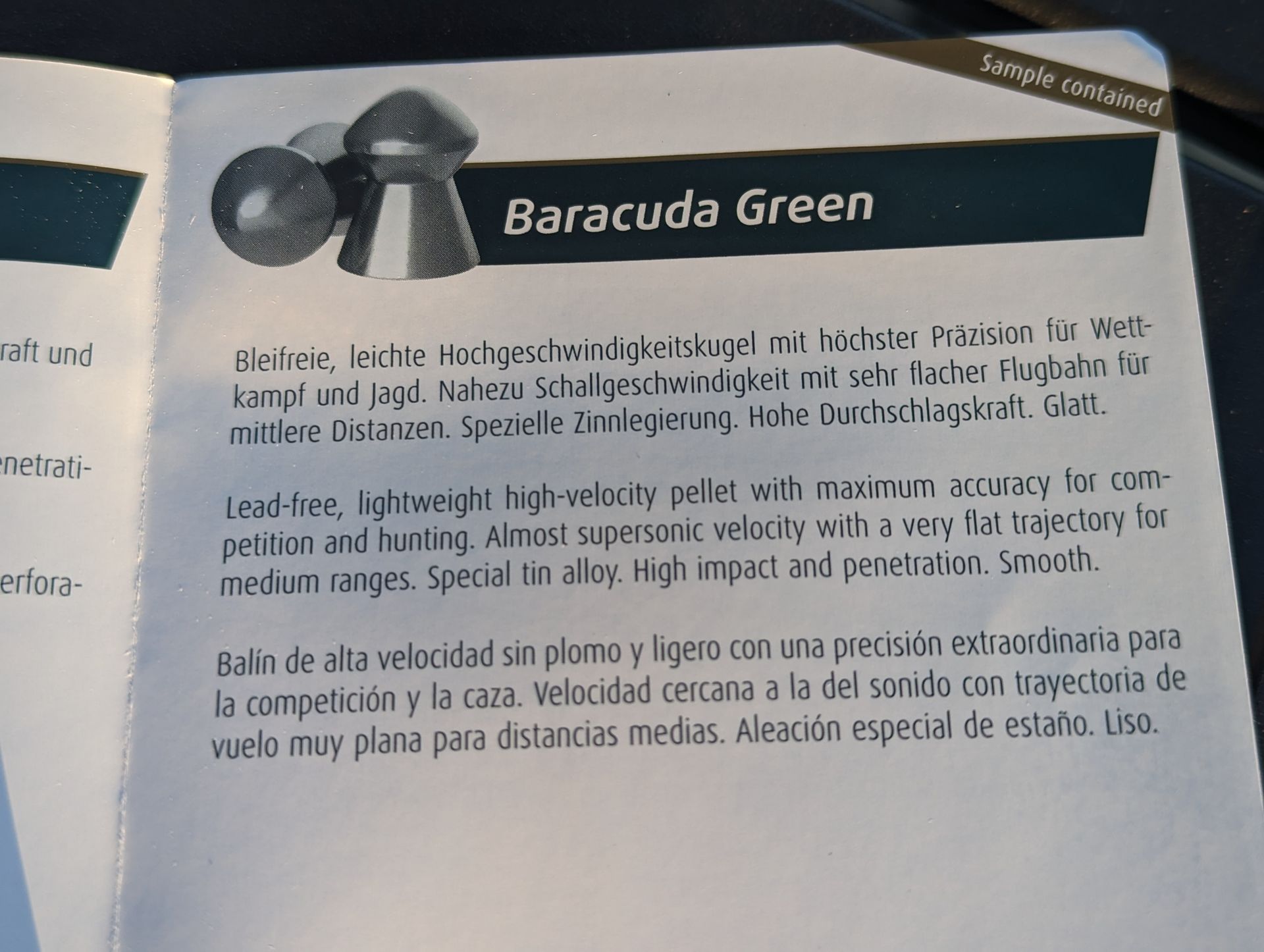 H&N baracuda green lead free alloy hunting pellet test
