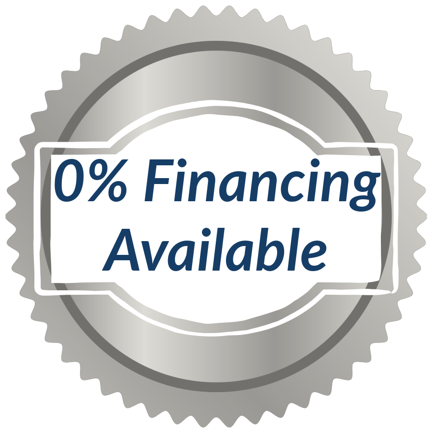 Zero percent roof financing available badge 