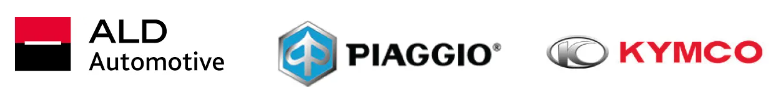 Loghi per ALD Automotive, Piaggio e KYMCO.