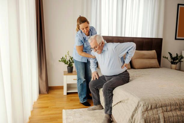 eldelry man needs home health aide help ambulating