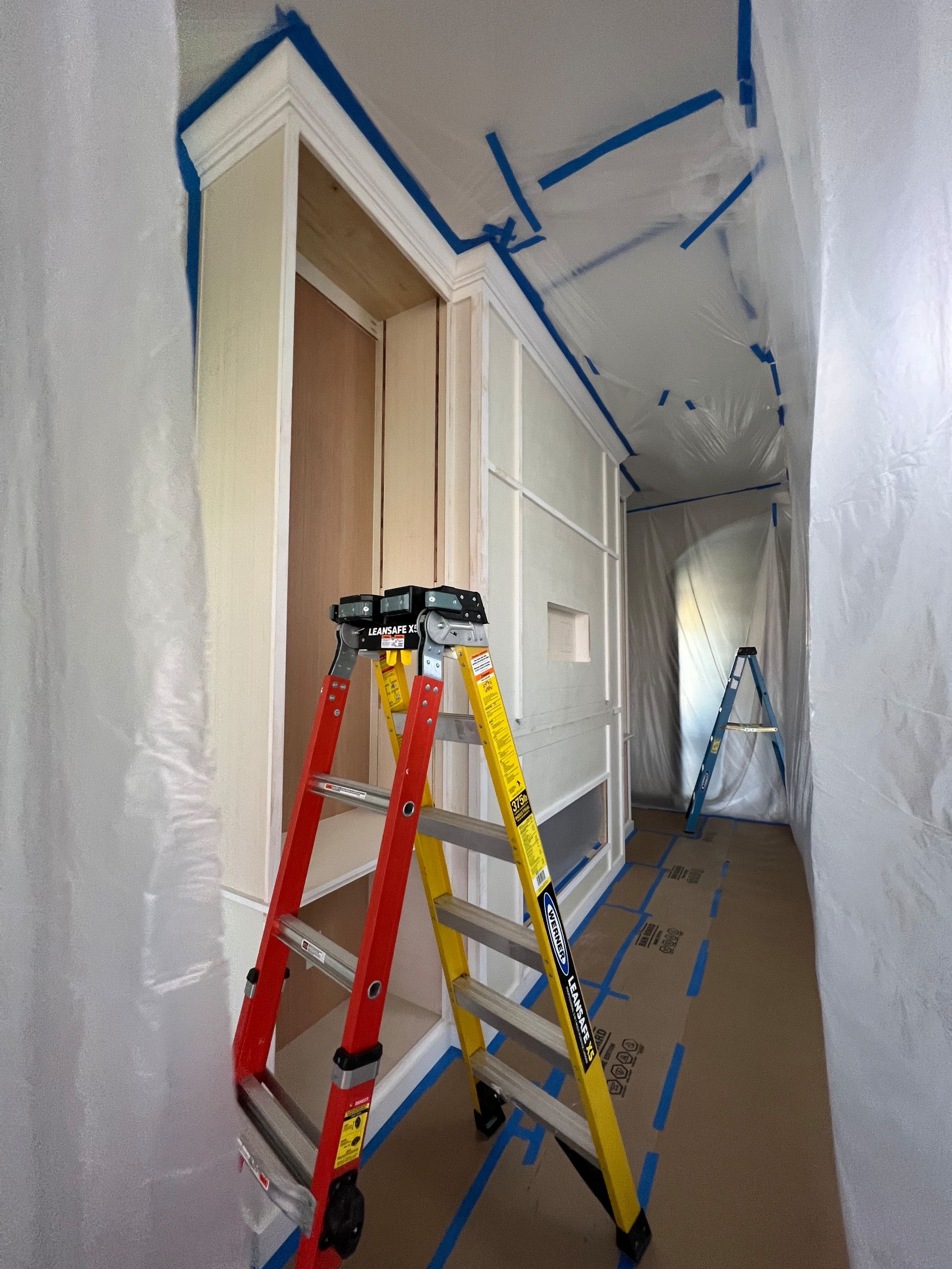 working on painting walls