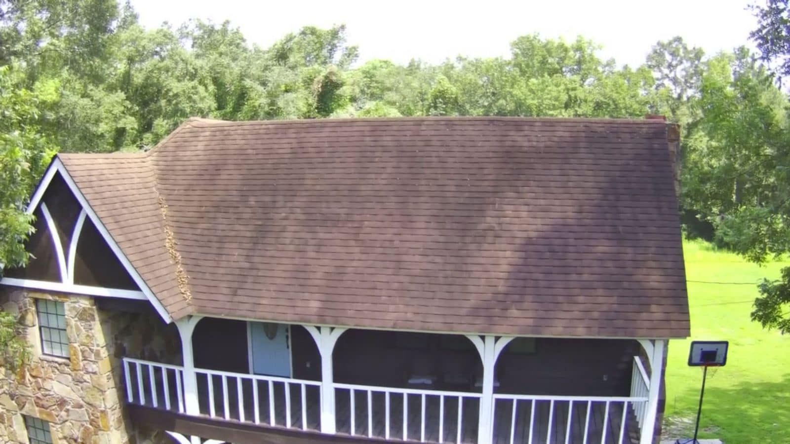 An Aerial View Of A House With A Screened In Porch — Enterprise, AL — Waters Roofing LLC