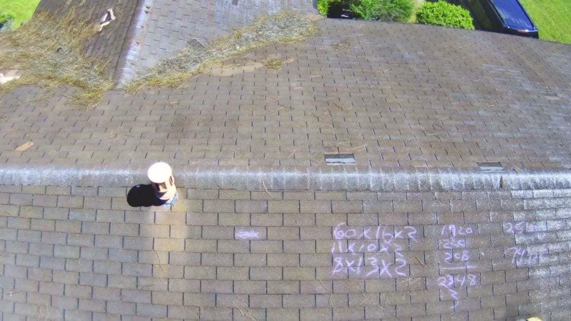 An Aerial View Of A Roof With A Chimney — Enterprise, AL — Waters Roofing LLC