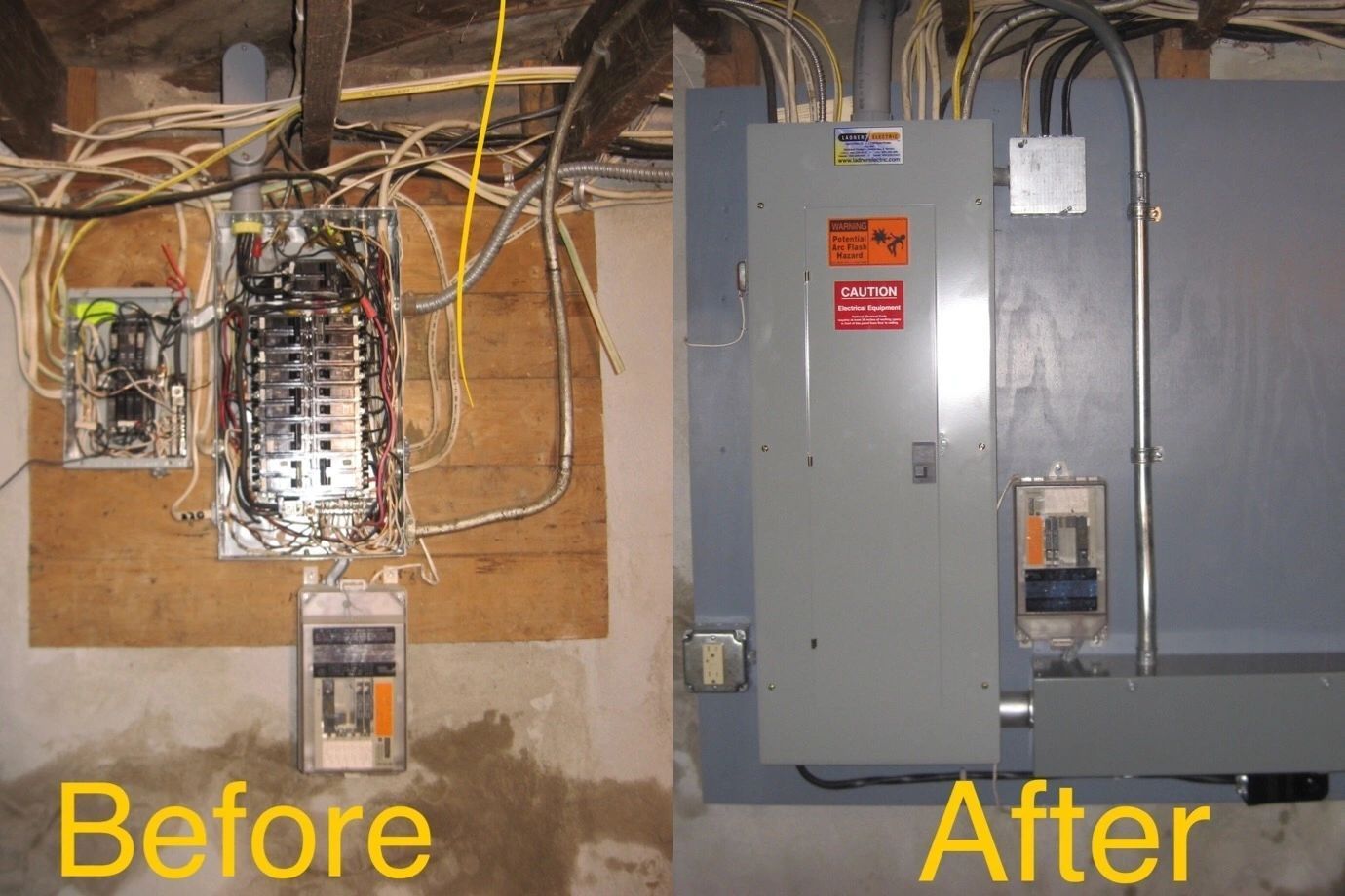 A Before and After Picture of an Electrical Box - Aberdeen, SD - Ladner Electric