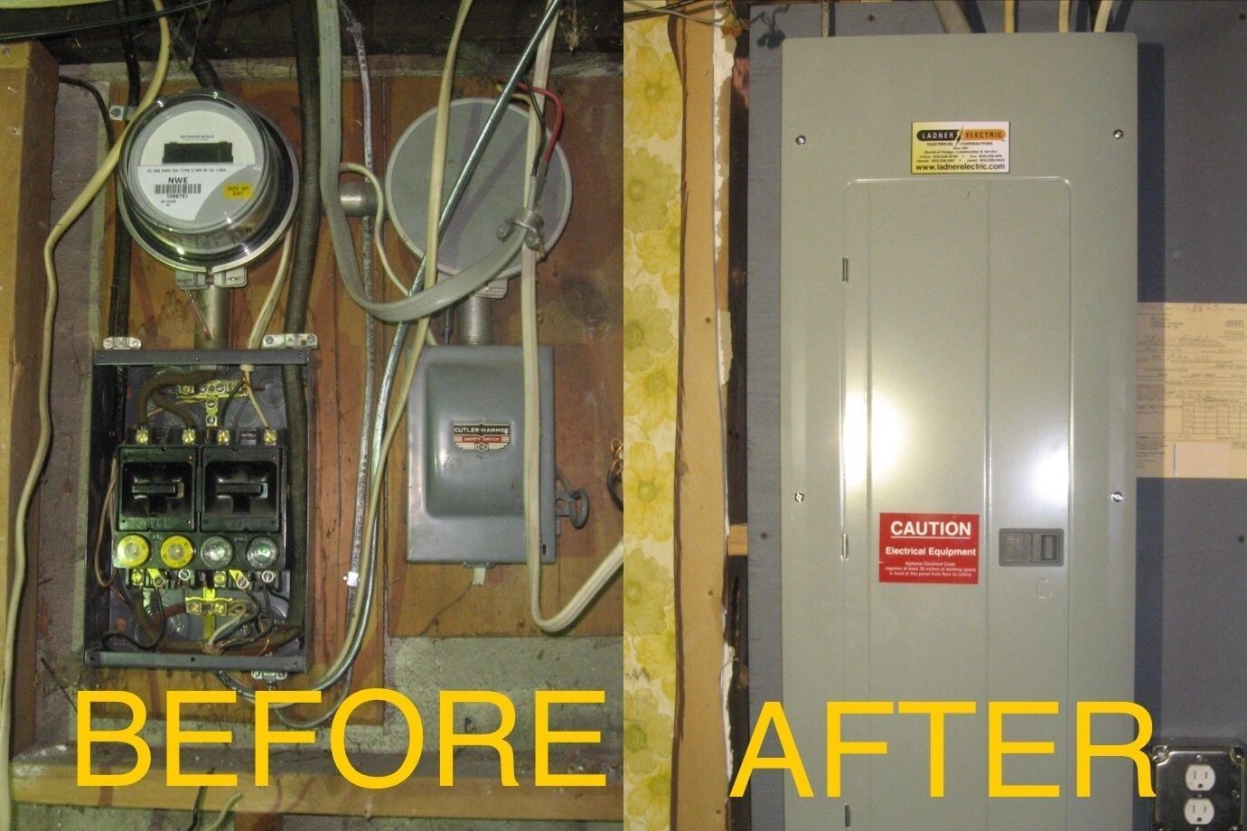 Another Before and After Picture of a Huge Electrical Box - Aberdeen, SD - Ladner Electric