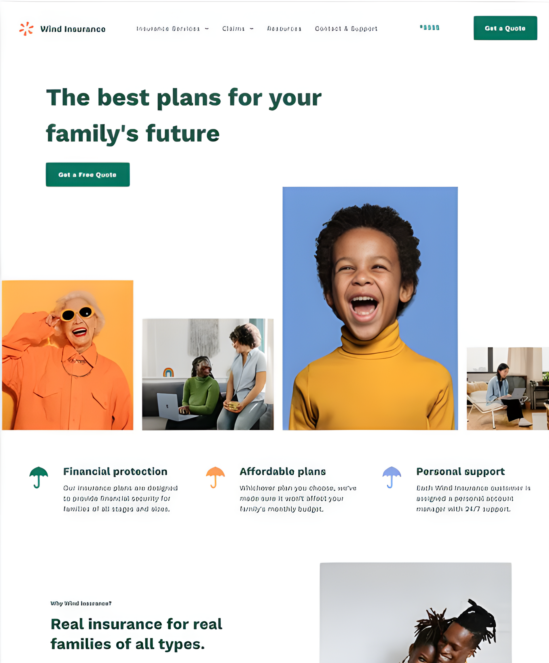 Webpage with the text 