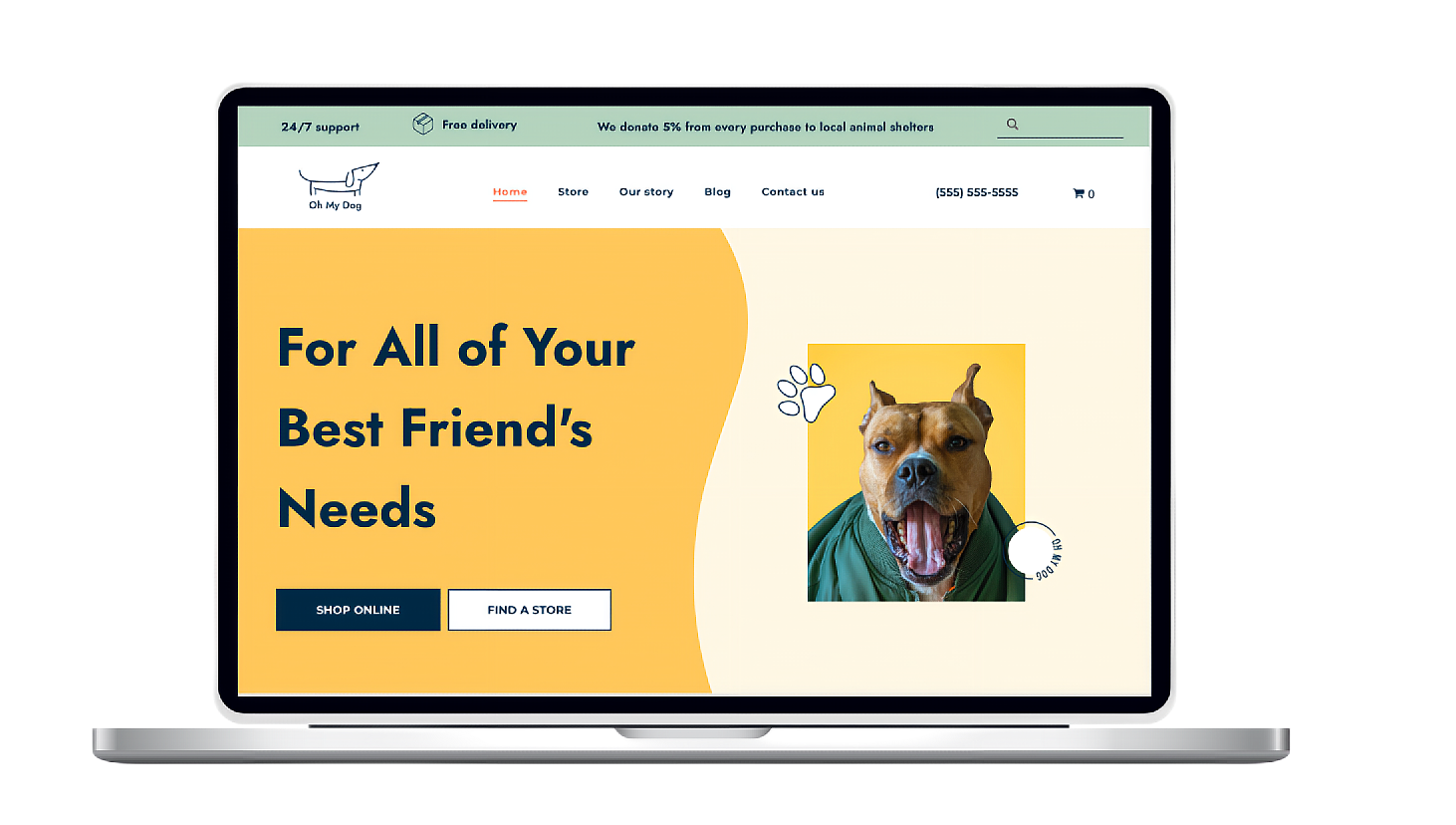 3 website designs on laptops 