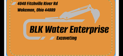 Black excavator logo for BLK Water Enterprise.