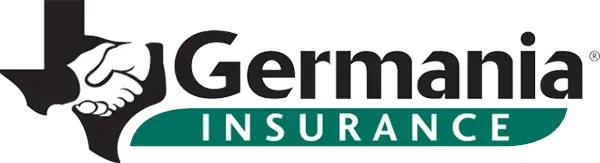 Logo of Germania Insurance featuring the outline of the state of Texas with a handshake icon and the company name.