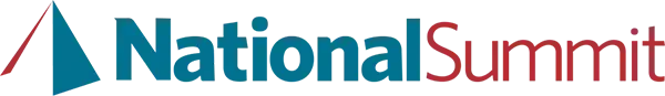 Logo for National Summit with a teal and red color scheme.