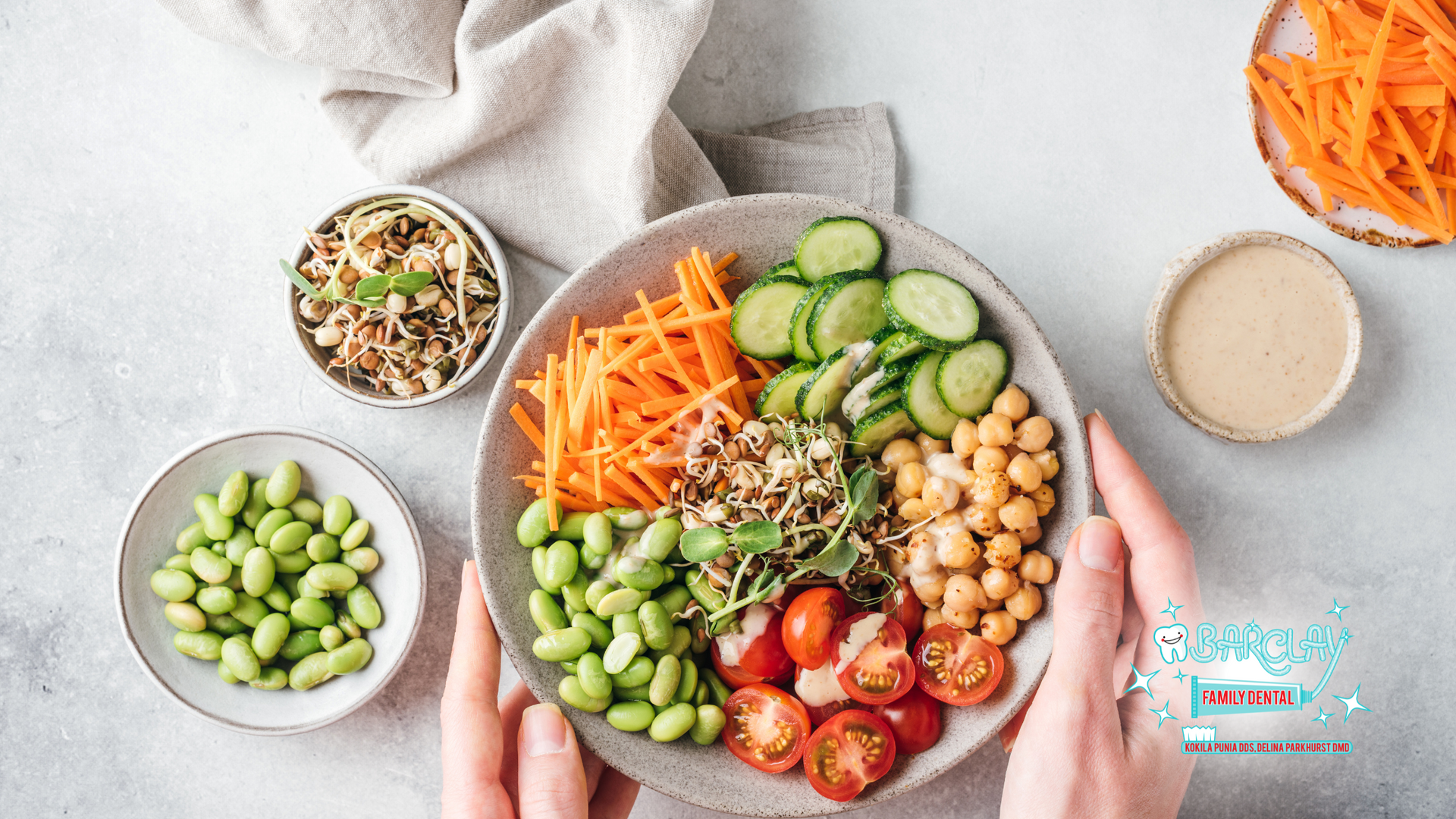 A person is holding a bowl of vegetables in their hands.