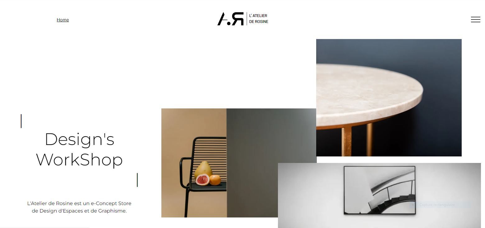 Un collage de photos d'une table et d'une chaise sur un site Web.