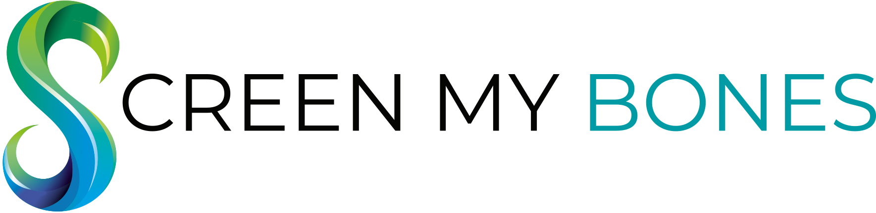 A logo for a company called screen my bones