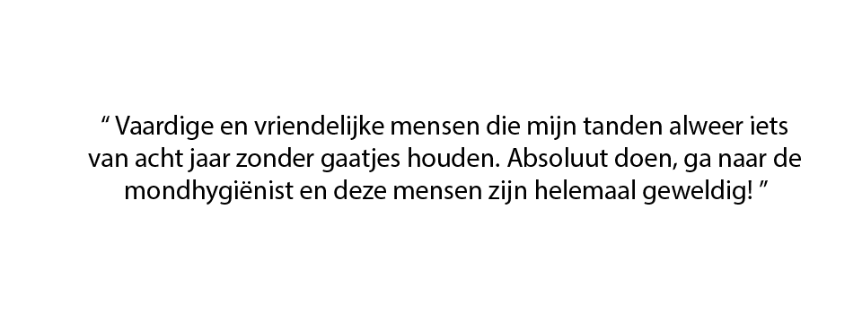 Klantwaardering Saskia den Hartog Mondhygienist