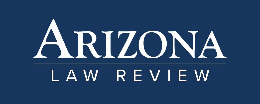 Arizona Law Review logo on a dark blue background.