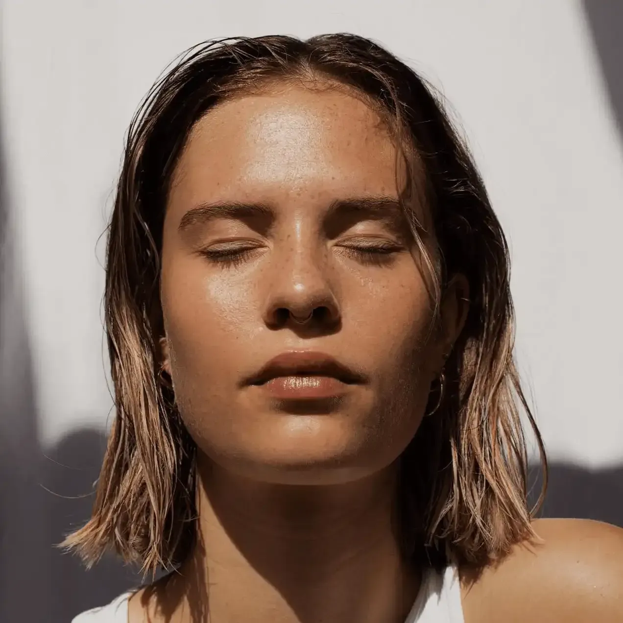 Women with beautiful eyebrows and skin