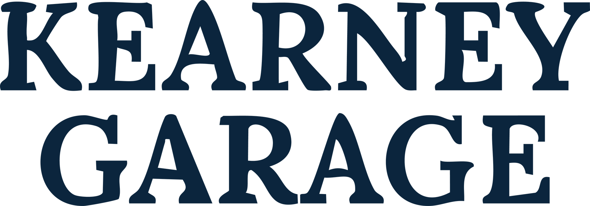 Kearney Garage logo in dark blue text.