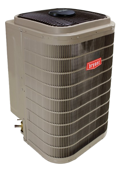 A brown air conditioner that says lennox on it