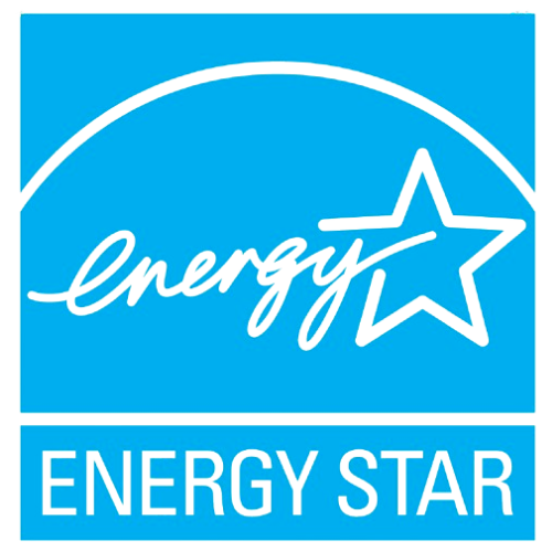 An energy star logo with a white star on a blue background
