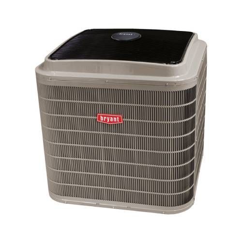 A bryant air conditioner on a white background.