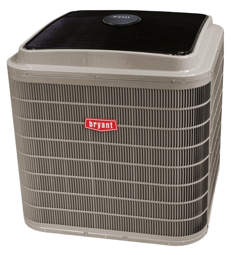 A bryant air conditioner is shown on a white background