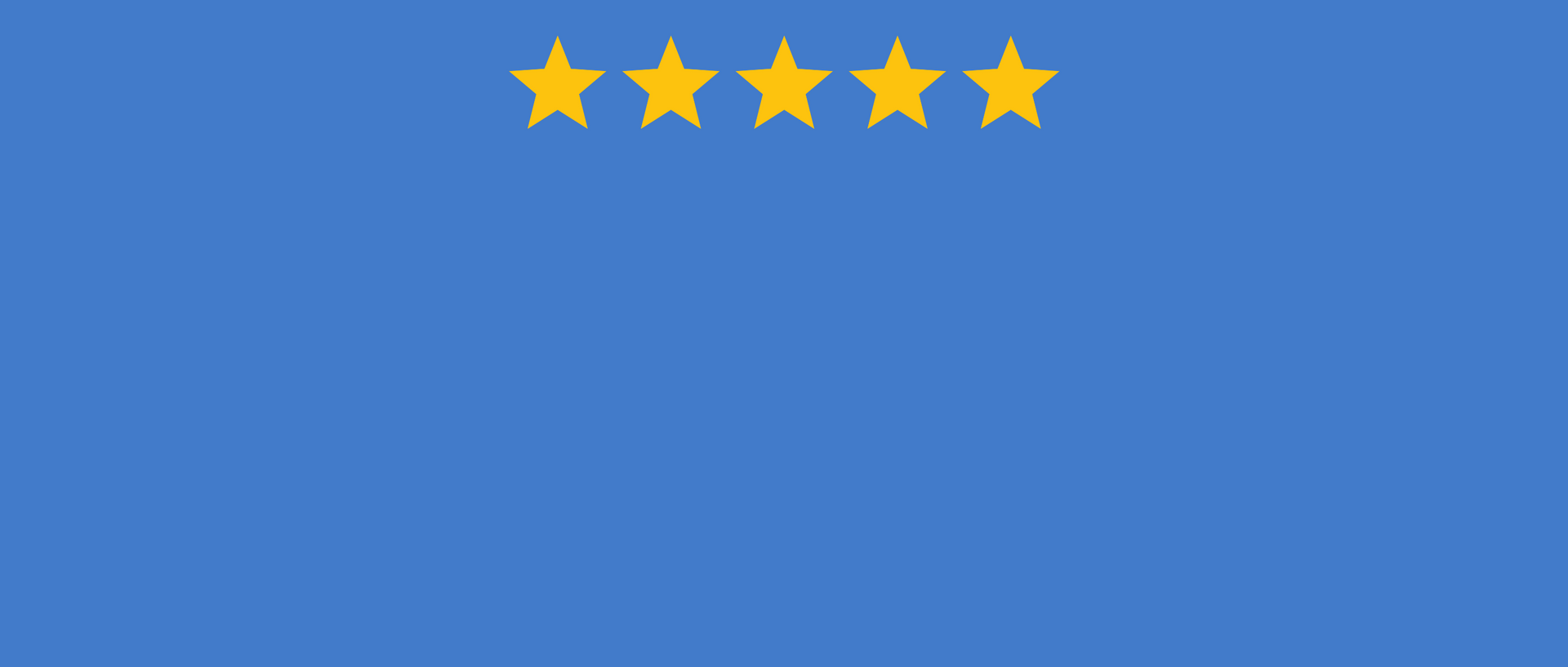 A blue background with five yellow stars on it.