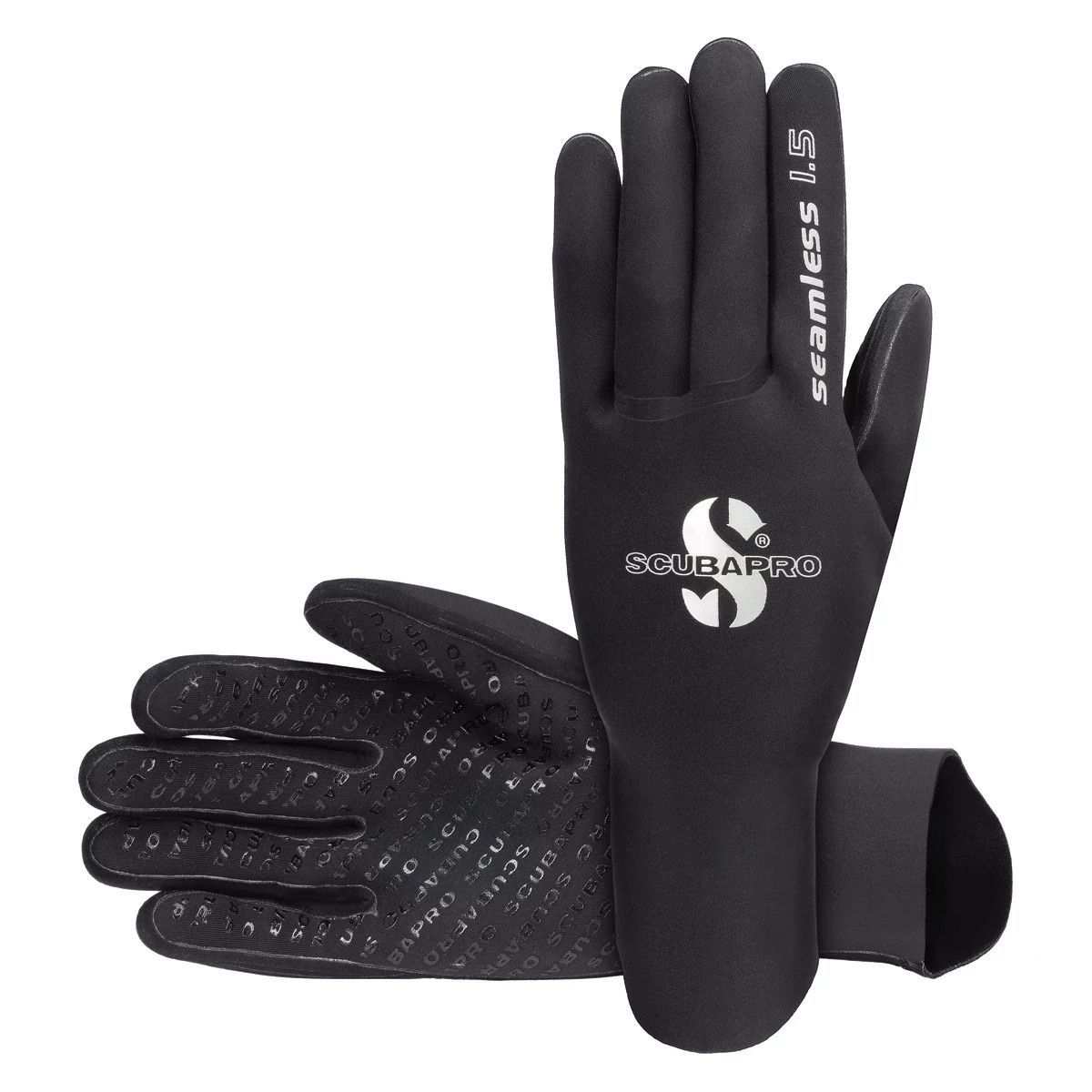Black scuba diving gloves,