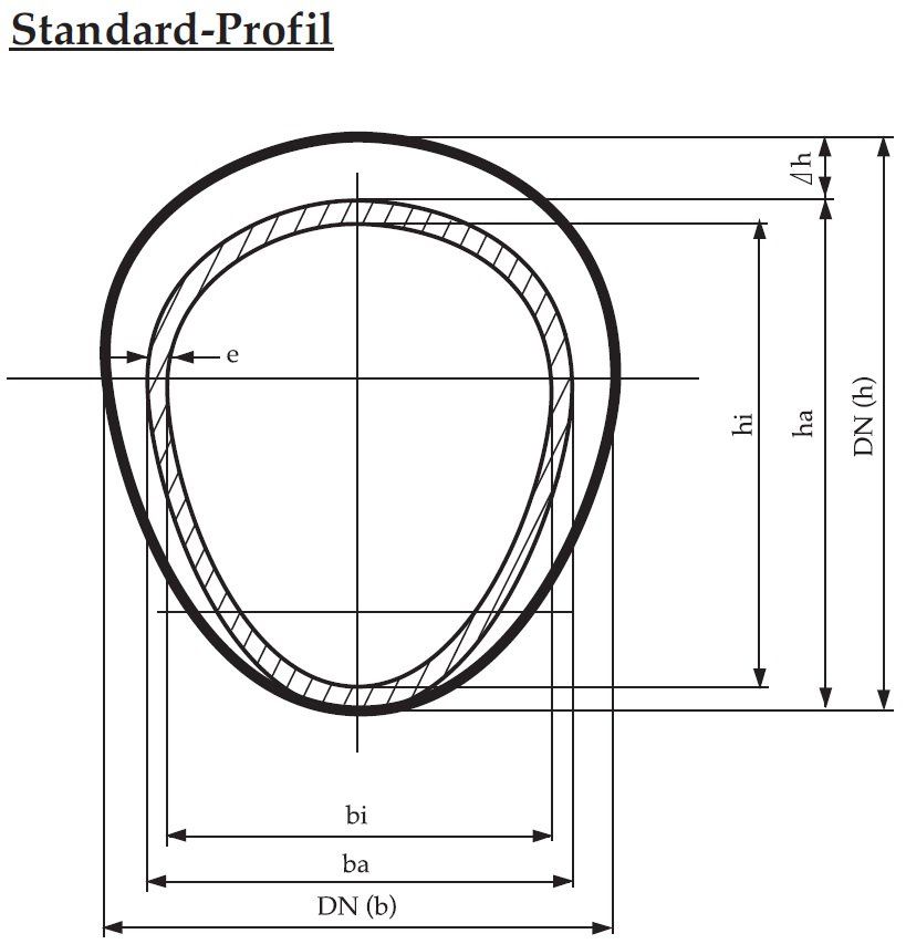 A black and white drawing of a pipe with measurements.