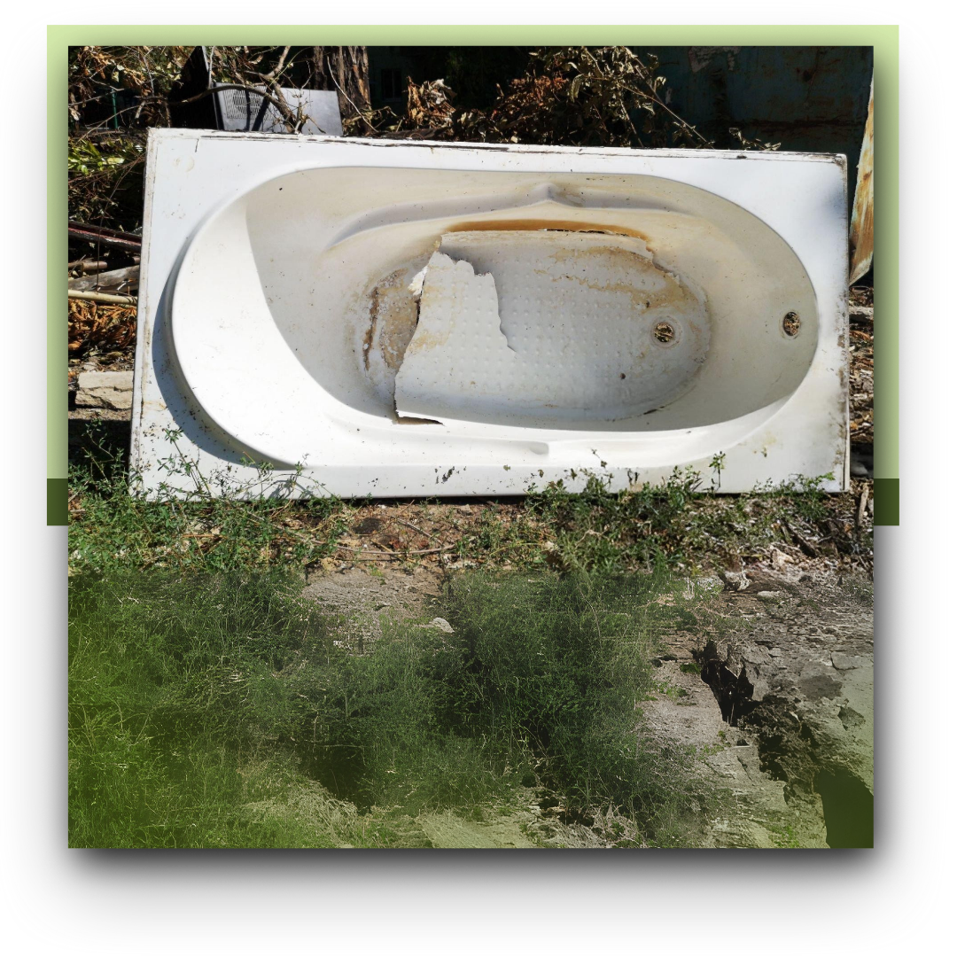 Old tub, garbage tub
